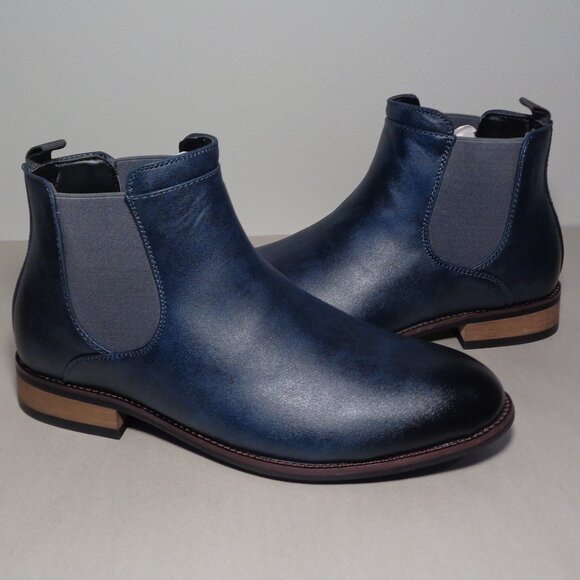 Vance Co. Size 8 Wide / LANDON / Navy / Chelsea Dress Boots / New Men\'s Shoes main image 11